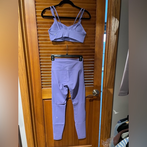Lulu Lilac Set Wunder Under Leggings Sz 6 + Like a Cloud Bra Sz 8 - Picture 2 of 3